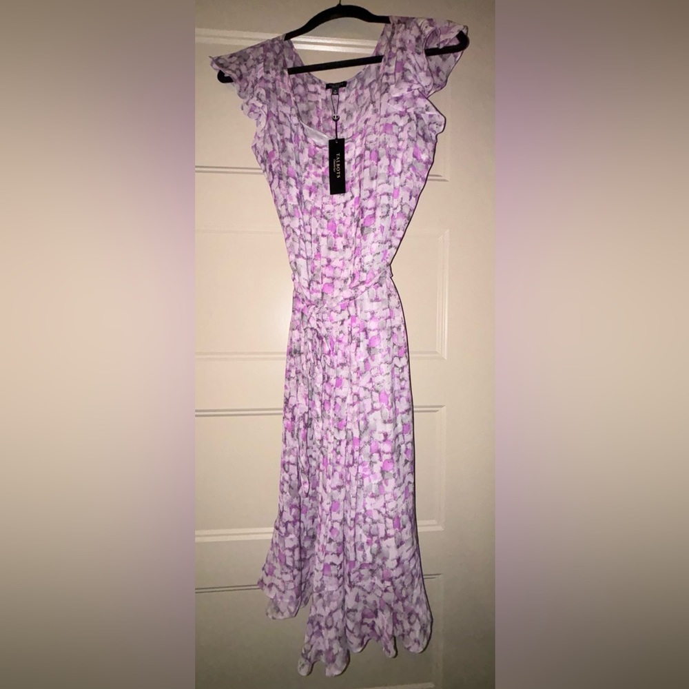 NWT Talbots pleated chiffon dress with satin/silk slip